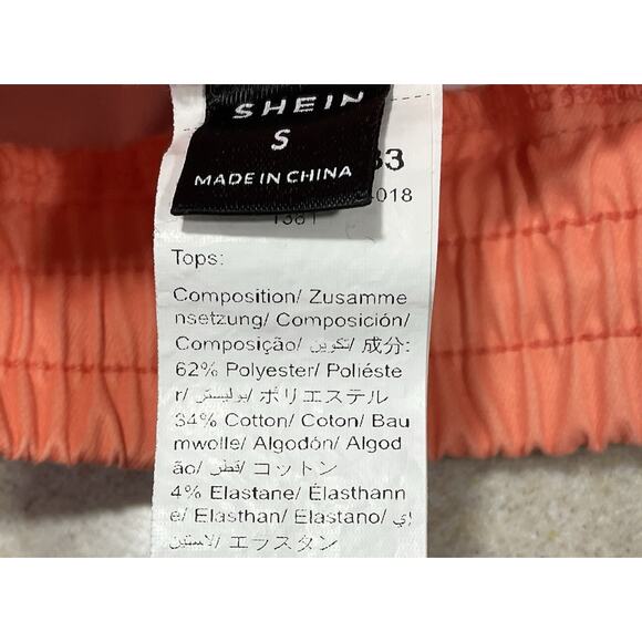 SHEIN Women’s Elastic Waist Peach Colored Shorts Size Small Drawstring, Pockets - Picture 10 of 12